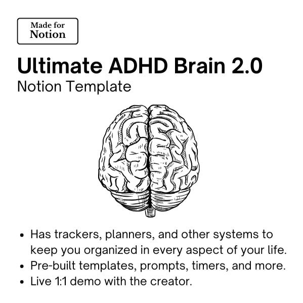 Ultimate ADHD Brain 2.0 | Notion Template